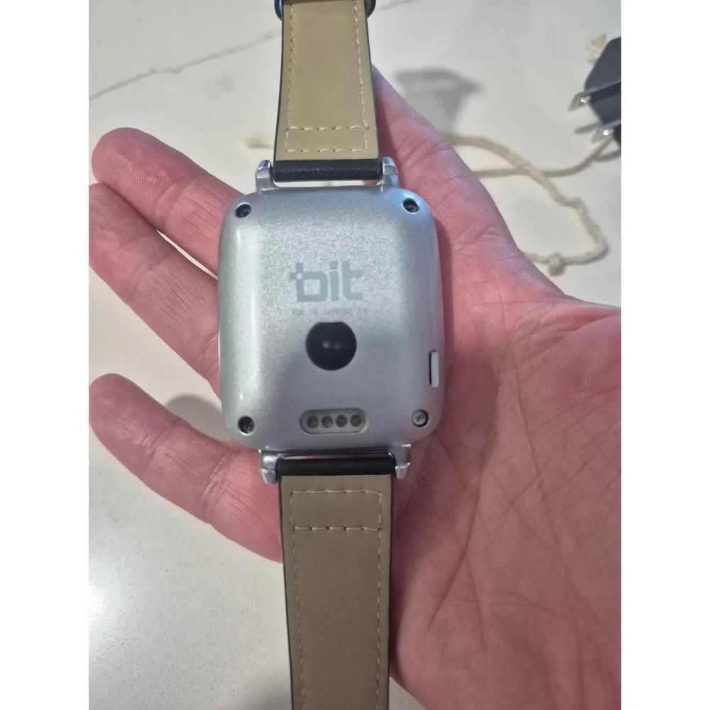 Beantech BIT S1 Smart Watch Black Leather Strap‎ Silver Case Bluetooth i